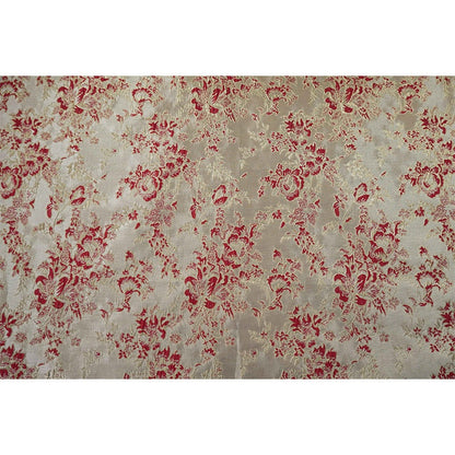 Gold Thread Jacquard Fabric: 3D Embossed Floral Woven Material