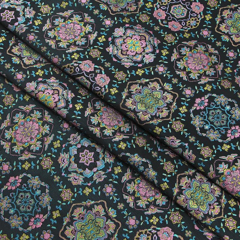 Tissu brocart DunHuang Baoxiang : 59 po de large, pour costumes tibétains