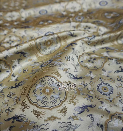 Tissu brocart de soie : 75 cm de large, style robe impériale