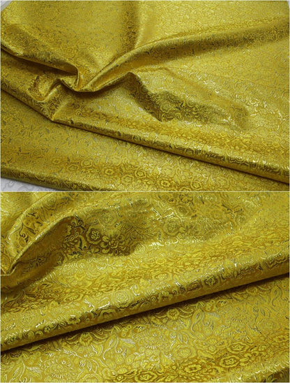 Metallic Paisley Brocade Fabric: Chinese Jacquard, 29.5" Wide