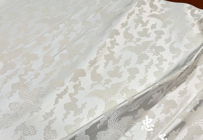 Crane Brocade Fabric: Colorful Cheongsam Qipao Material (29.5"W)