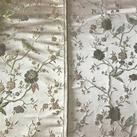 Metallic Brocade Fabric: Damask Jacquard Satin, 59"W, Upholstery & Sewing