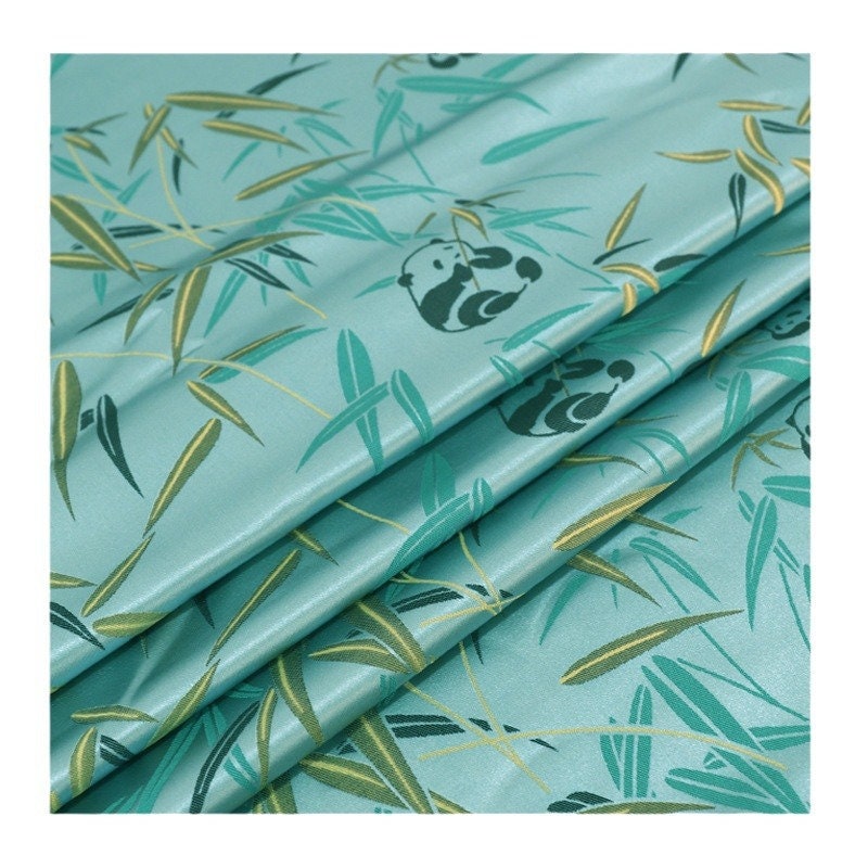 Tissu brocart de bambou Panda : Couture et ameublement de créateur, 150 cm de large