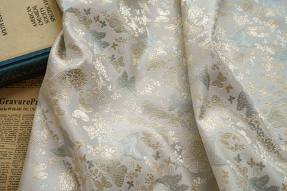 Butterfly Jacquard Fabric: 59"W Polyester Upholstery, Costume, Decor