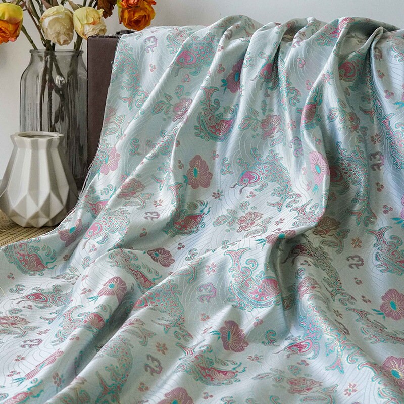 Lucky Fish Jacquard Brocade Fabric: 59" Wide Rayon Damask