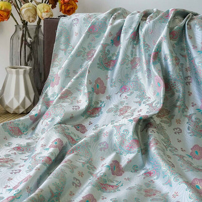 Lucky Fish Jacquard Brocade Fabric: 59" Wide Rayon Damask