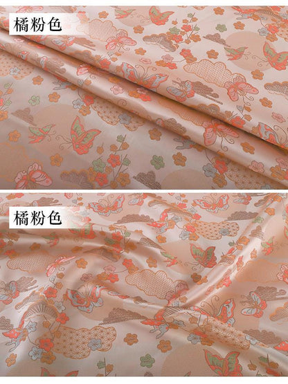 Butterfly Weaving Rayon Fabric: Mongolian Tibetan Gold Pattern, 58"W