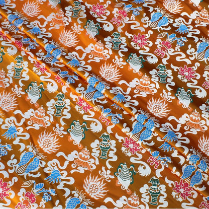 Pisces Fish Brocade Fabric: 58"W Chinese Rayon Sewing Material