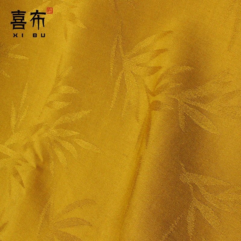 Bamboo Leaf Jacquard Cotton Fabric: Chinese Style Drapery, Upholstery & Sewing