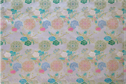 Beige Phoenix Song Brocade Fabric: 67"W Silk Rayon Blend