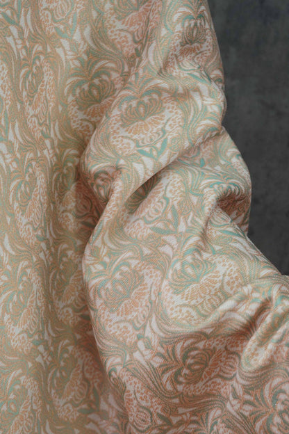 Gold Vine Jacquard Fabric: Luxury Upholstery & Drapery - 55"W