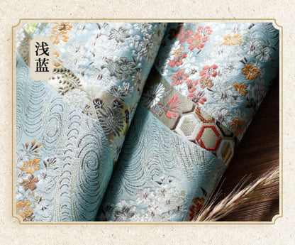 Cherry Blossom Jacquard Brocade Fabric: Silk Rayon Kimono Sewing (29.5" Width)