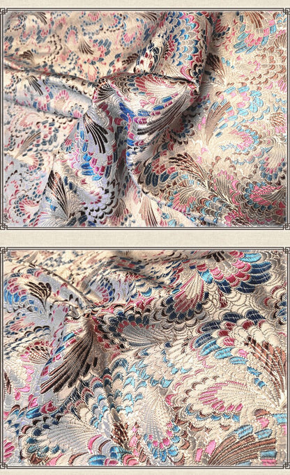 Celosia Silk Brocade Fabric: Cheongsam Qipao Upholstery, 29.5"W