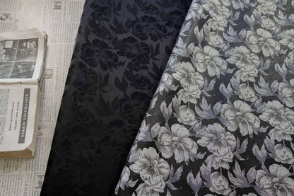 Gold & Silver Floral Jacquard Fabric - 65" Wide