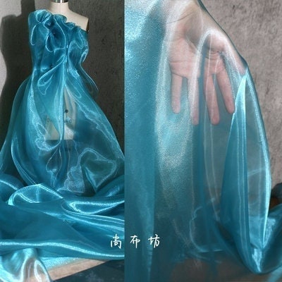 Tissu organza en fil cristal : maille légère, robe Hanfu, confection de poupées (59"L)