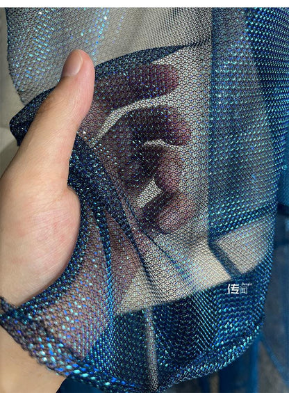 Laser Cut Hollow Mesh Fabric, Discolored Luxury Sewing Fabric, 59"W