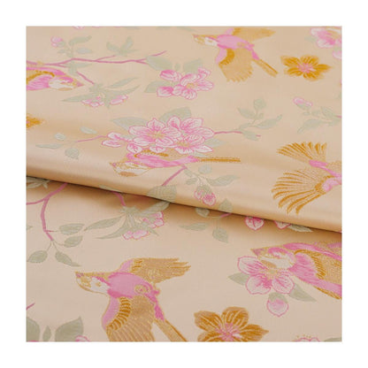 Bird and Flower Silk Brocade Fabric: 59"W Rayon Blend
