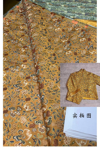 Silk Brocade Fabric: 57"W Floral Upholstery & Sewing