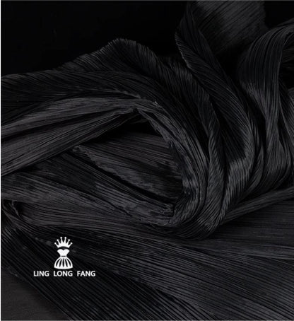Tissu organza plissé mat : polyester texturé de 140 cm de large