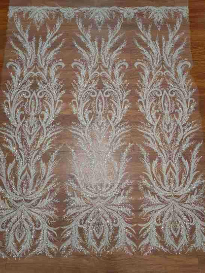 Tissu en dentelle à sequins et perles : voile de mariée, accessoire de robe