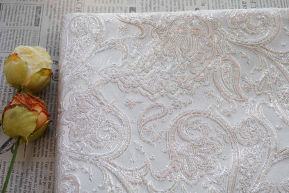 Tissu jacquard cachemire 3D en relief européen - Textile décoratif pour la décoration intérieure - Large