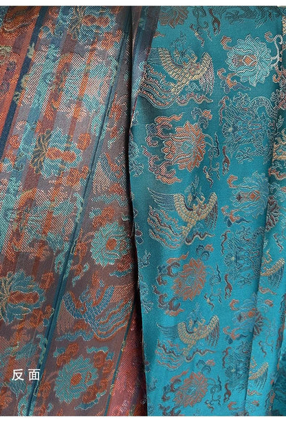Dragon and Phoenix Brocade Fabric: 58"W Cheongsam Quilting Material