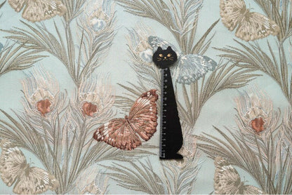 Butterfly Jacquard Fabric: 3D Texture Gold Thread, 55" Wide