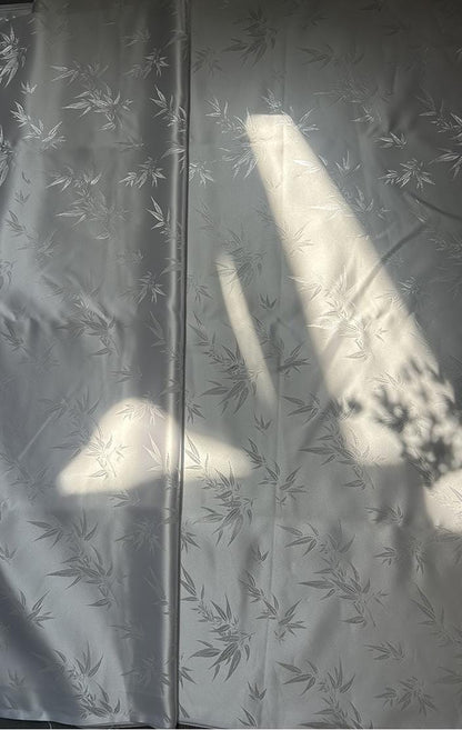 White Bamboo Silk Brocade Fabric - 45" Wide, Upholstery Sewing Material