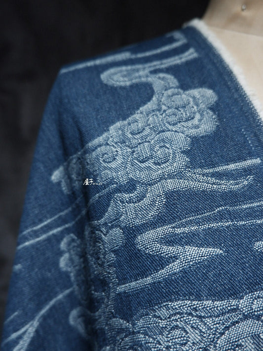 Jacquard Denim Fabric: 3D Woven Cotton, Upholstery & Sewing (65")