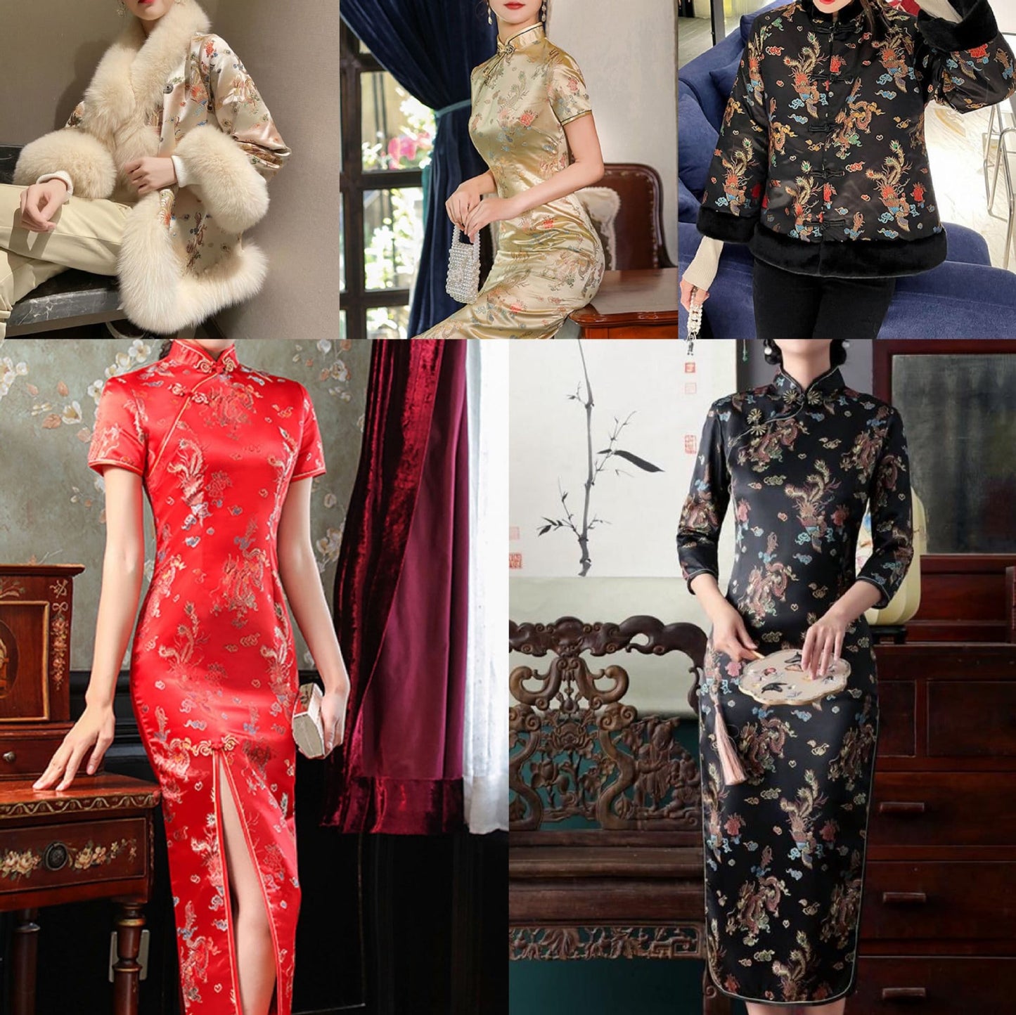 Dragon & Phoenix Brocade Fabric: Auspicious Upholstery, Costume, Decor