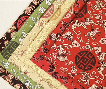 Pomegranate Brocade Fabric: 59" Wide Jacquard Silk Rayon Blend