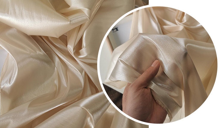 Luxury Silk Satin Fabric: 59"W Wedding Dress Sewing Fabric