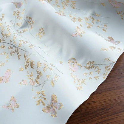 Butterfly Bamboo Brocade Fabric: 59"W Tibetan Style Drapery