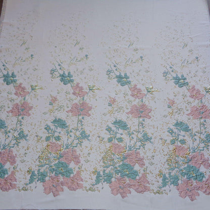Gold Thread Jacquard Fabric: Palace Style 3D Texture, 56" Wide