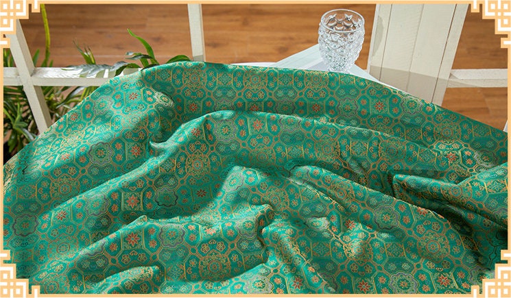 Tissu brocart de soie Song Dunhuang 59" : Robe et cheongsam tibétains