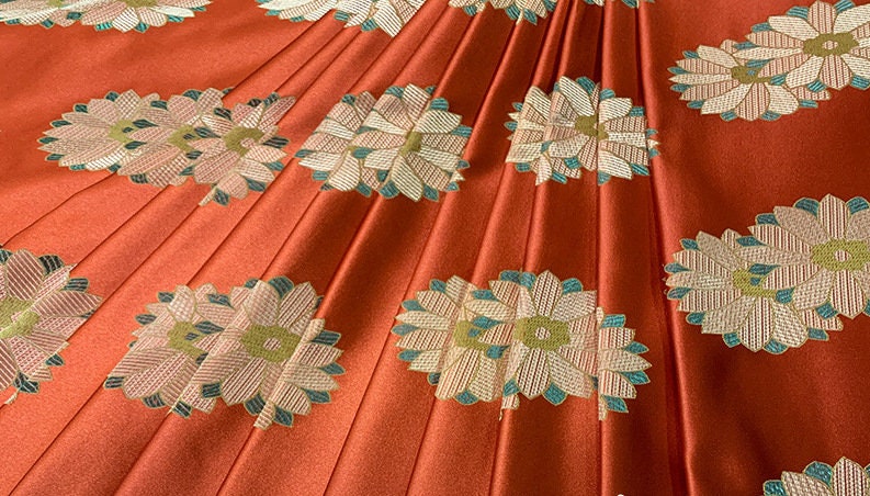Floral Silk Brocade Fabric: Chinese Cheongsam Qipao Dress Material (29.5" Wide)