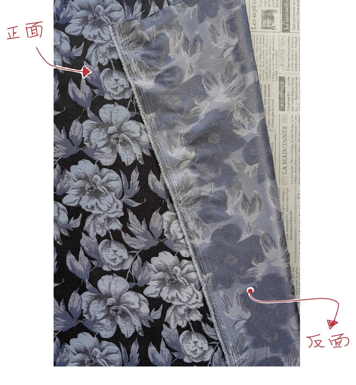 Gold & Silver Floral Jacquard Fabric - 65" Wide