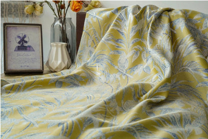 Gold Thread Bird Jacquard Fabric: Embossed Upholstery, Costume, Decor (By The Meter)