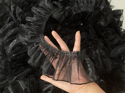 Pleated Organza Lace Trim: Ruffled Fabric, 2.7" Width