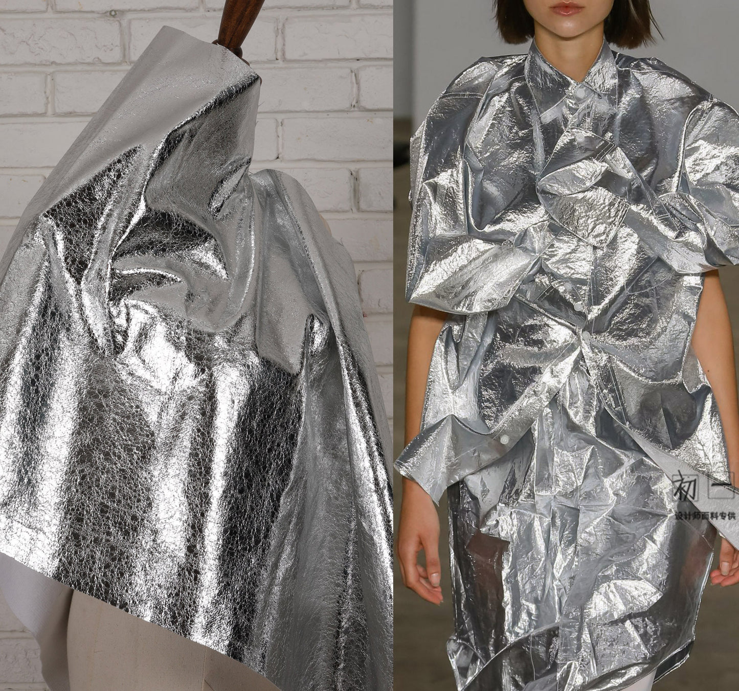 Mirror Coated Silver TPU Fabric: Metallic Designer Clothing Material