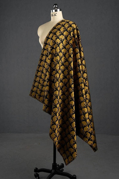Gold Thread Elephant Jacquard Fabric: 3D Texture Upholstery, 55"W