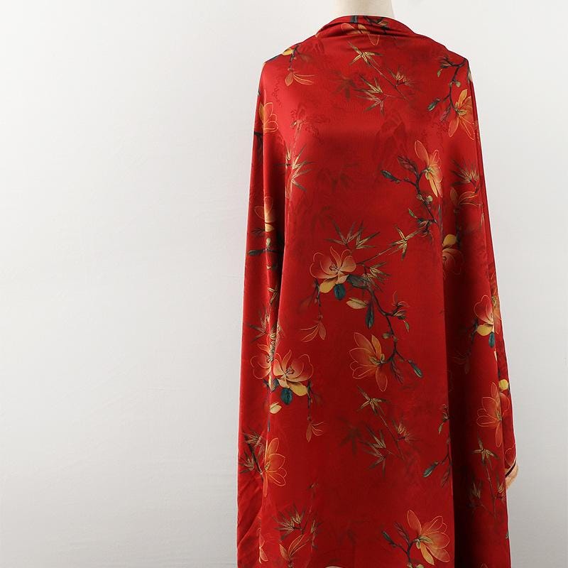 Magnolia Tea Silk Satin Fabric - 59" Wide - Upholstery & Costume