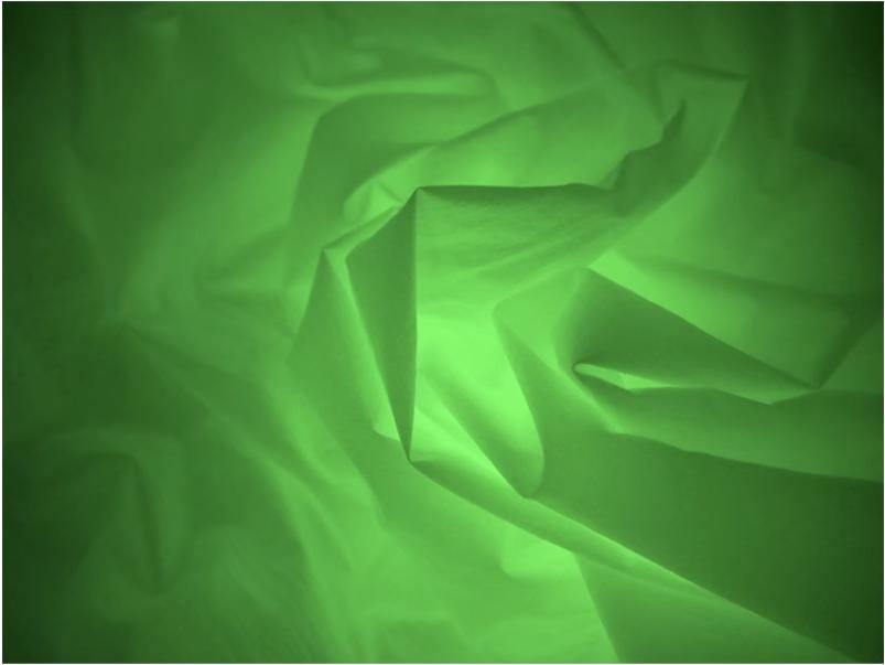 Midnight Green Luminous Fabric: Waterproof Retro-Reflective Polyester (59"W)