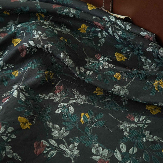 Floral Jacquard Woven Fabric: Reversible Embossed Upholstery, 57"W