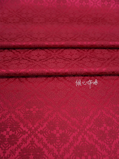 Rhombus Brocade Satin Fabric: Hanfu Cheongsam Costume Material