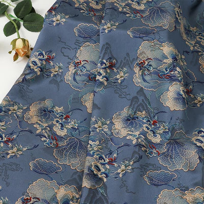 Ancient Painting Tea Silk Satin Fabric: 59"W Upholstery, Costume, Drapery