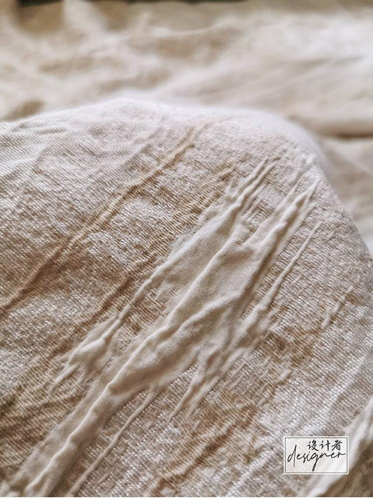 Tissu épais en lin jacquard : fibre Wabi Sabi écologique, 135 cm de large