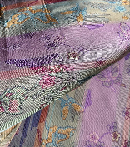 Butterfly Floral Brocade Fabric: Dark Green Rayon Silk Jacquard (47"W)