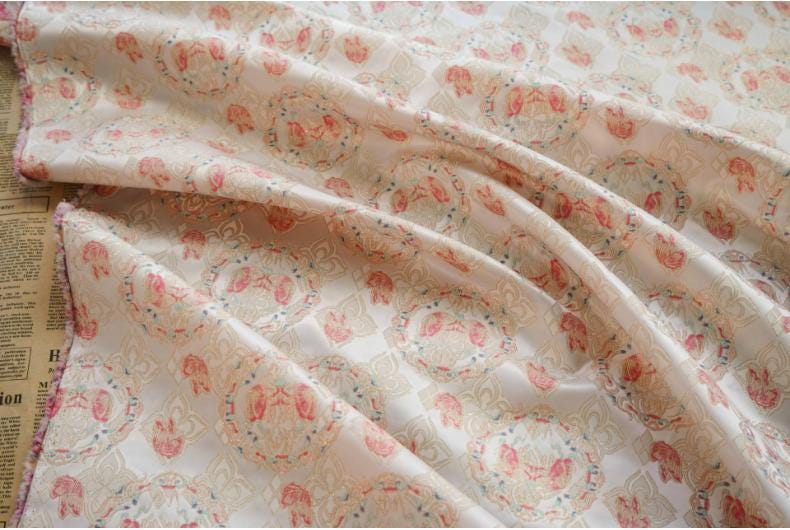 Butterfly Jacquard Fabric: Bright Color Upholstery, Costume, Decor (66")