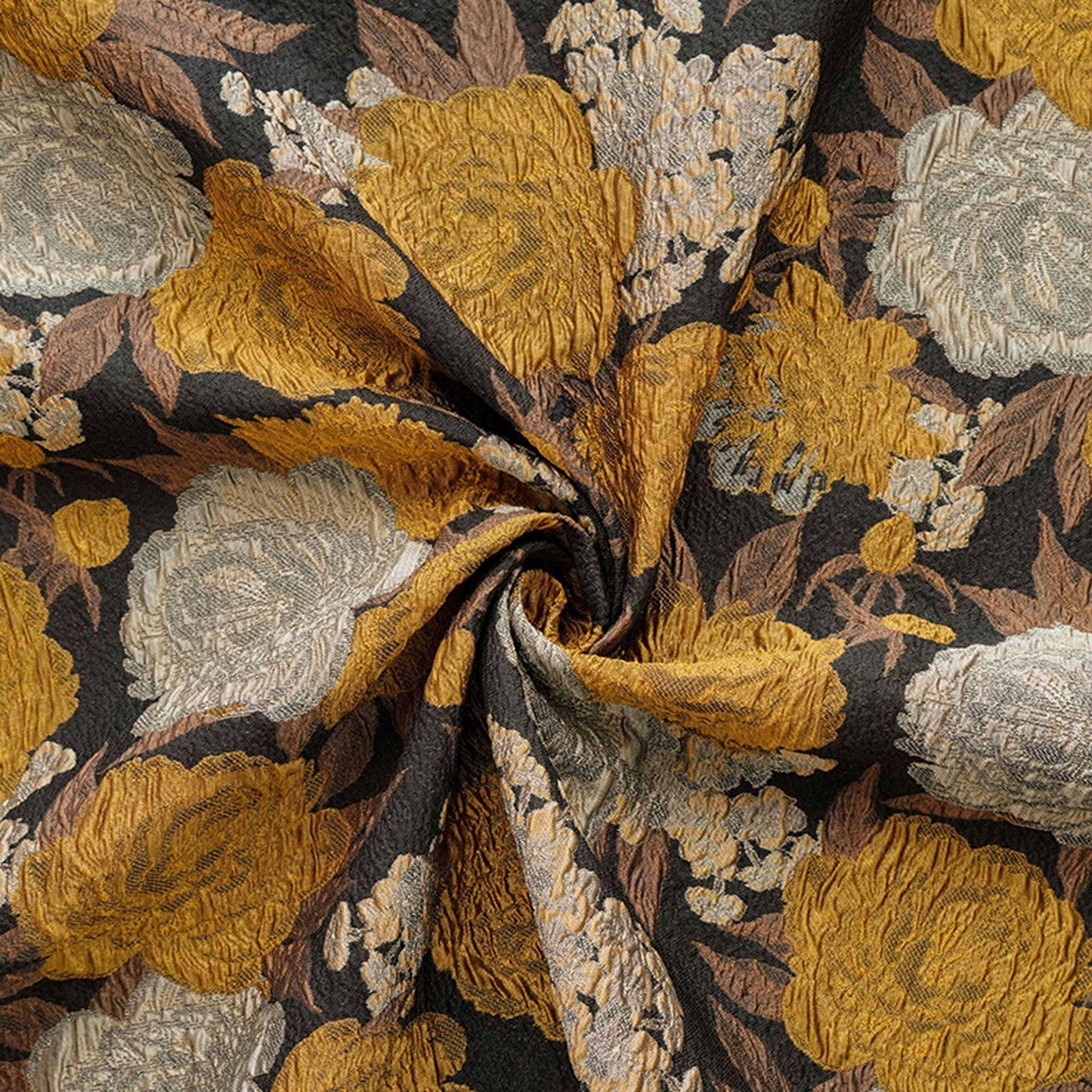 Gold Thread Embossed Jacquard Fabric: European Designer Upholstery, Quilting & Sewing